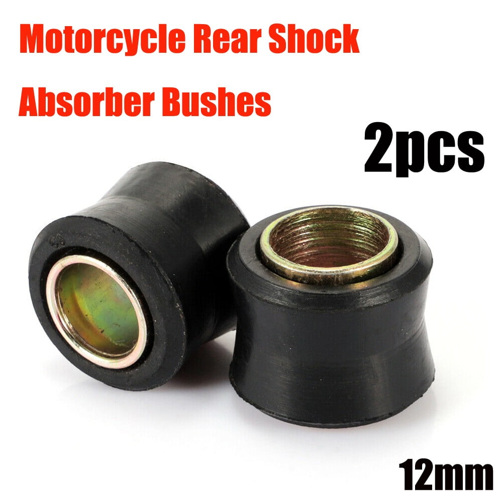 GLFILL 2/4Pc12mm Motorcycle Rear Shock Absorber Rubber Bush Suspension Universal Black